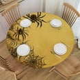 thumbnail image 1 of PIKWEEK  Black Spider Pattern Fitted Round Table Cloth Vintage Halloween Elastic Stretch Tablecloth Little Cute Animal, 1 of 7