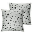 thumbnail image 1 of PIKWEEK  Black Stars on White Background Double Sided Pillow Cases Seamless Pattern Elegant Art Design Plush Pillowcase Square Cushion Pillow Covers for Sofa Bed Home Decor 2pc, 1 of 6
