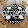 thumbnail image 1 of PIKWEEK Black White Fitable Fitted Round Table Cover with Elastic Old Bohemian Print Abstract Geometric Wipe Clean Table Cover for Outdoor/Indoor Use Striped  Tables, 1 of 7