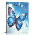 thumbnail image 1 of PIKWEEK Blue Butterfly Canvas Wall Art Decor Modern Watercolor Butterflies Painting Picture Print for Living Room Bedroom Bathroom Navy Blue Decorations 12*16in/16*20in 12x16 in, 1 of 5