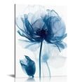 thumbnail image 1 of PIKWEEK Blue Flickering Flower Canvas Wall Art  Rose Floral Modern Painting Wall Decor Abstract Colorful Still Life Picture Prints Artwork for Home Bathroom Bedroom Living Room 16x20 in, 1 of 5