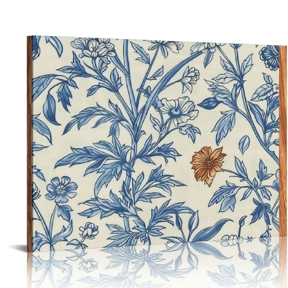 PIKWEEK Blue and White Chinoiserie Decor Blue Chinoiserie Wall Art Flower Prints, Blue and White Pictures Wall Decor, White Blue Floral Posters for Home Bathroom Decorations 16*12inch/20*16inch