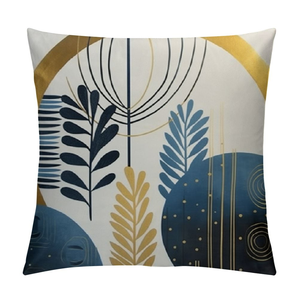 PIKWEEK Blue and Grey Throw Pillows Boho Pillow Covers Abstract