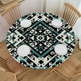 thumbnail image 1 of PIKWEEK Bohemia Elastic Edged Round Table ClothsElastic Tablecloth Protective Table Pad, Geometry for Parties/Holiday Dinner/Wedding, 1 of 7