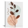 thumbnail image 1 of PIKWEEK Boho Wall Art for Bedroom Mid Century Modern Wall Art Neutral Minimalist Boho Leaf Canvas Prints Natural Pictures Framed for Bathroom Living Room Decor 3 Panels, 1 of 5