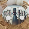 thumbnail image 1 of Wuche  Bowling Round Fitted Tablecloth  Fitted Table Cloth for Round Table Waterproof Wipeable Round Elastic Table Cloth Circular Table Cover with Elastic Edge, 1 of 7