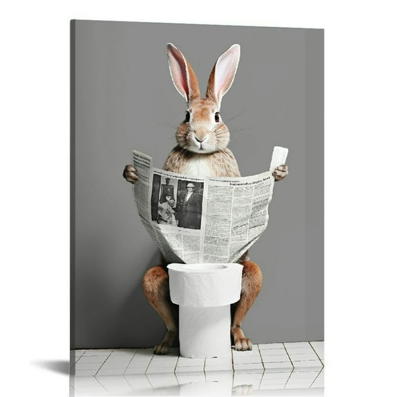 PIKWEEK Bunny Rabbit Wall Art & Decor Cute Bathroom Decor for Girls, Women Kids Bathroom Pictures small Bathroom Baby Bathroom Pictures Bath Wall Art Modern Bathroom Art Fun Bathroom Decor