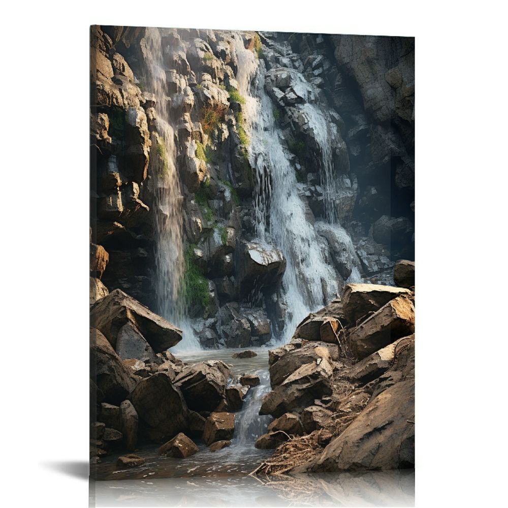 PIKWEEK Canvas Prints Wall Art - Deep Forest Waterfall in , Thailand ...