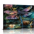 thumbnail image 1 of PIKWEEK Canvas Wall Art Abstract Teal Blue Dragonfly The Picture Animal Painting on Canvas Modern Home Office Wall Decoration Artwork Stretched and Framed Ready to Hang, 1 of 4