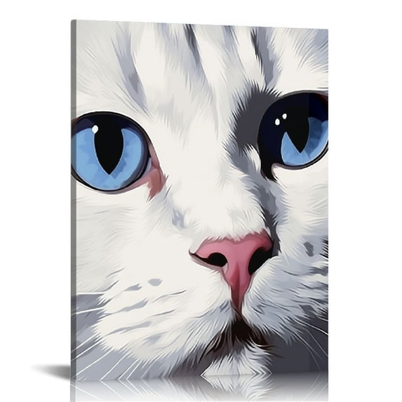 PIKWEEK Canvas Wall Art Animal Pictures Print on Canvas Painting Framed Artwork for Bedroom Living Room Bathroom Office Home Decor - Cute Pattern 12x16 in