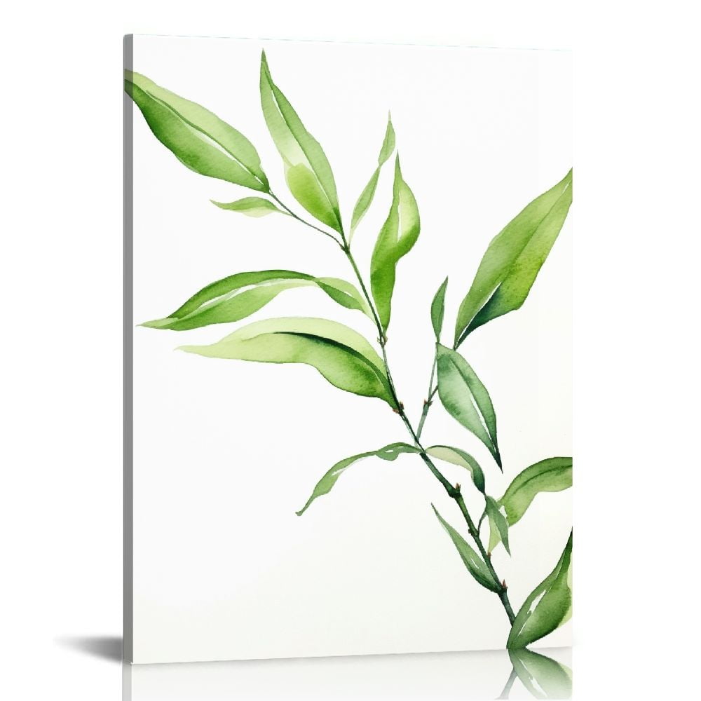 PIKWEEK Canvas Wall Art, Framed Plant Prints Decor with Sage Green ...