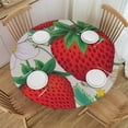 thumbnail image 1 of PIKWEEK Cartoon Strawberry Flower Round Fitted Tablecloth, Cute Elastic Tablecloth for Round Tables, Waterproof Table Cover, 1 of 7