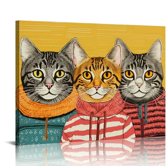 PIKWEEK Cat Burglar Painting Poster, Stunning Print on Canvas, Minimalist Wall Decor, Modern Wall Art, Contemporary Home Decor Collection by Safe View Co