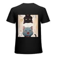 thumbnail image 1 of Wuche  Cat and kitten patterns, designed shirt, artistic display, T-shirt lover gift casual breathable men, women, boys, girls, children Black, 1 of 4