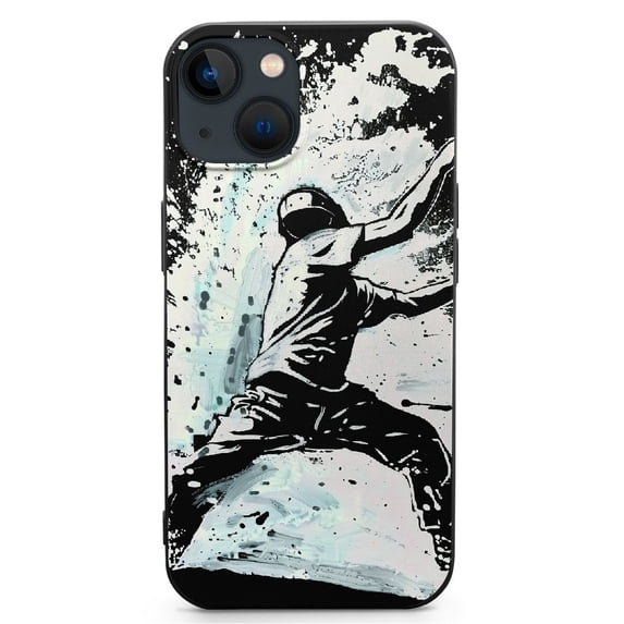 PIKWEEK Compatible with iPhone 13 Pro Max Case for Girl,Clear with Baseball Catcher at Home Pattern Design Plastic Shockproof PC Bumper Protective Case for iPhone 13 Pro Max iphone14 pro max