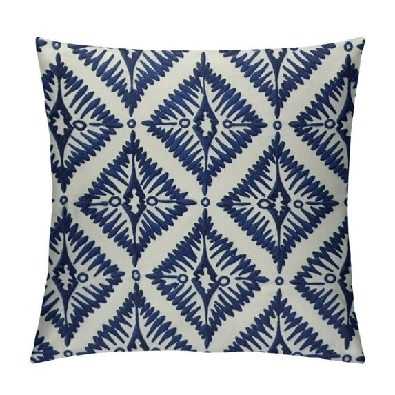 PIKWEEK Cushion Cover Decorative Throw Pillow Cover Geometric Invisible Zipper Pillow Cover for Living Room,Navy Blue