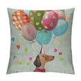thumbnail image 1 of Wuche Cute Dachshund Dog Colorful Hat Balloon Gift Holiday Throw Pillow Covers Case Cushion Cover Sofa Decorative Square Decorative Pillow Wedding Birthday, 1 of 5