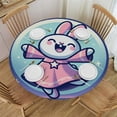 thumbnail image 1 of Wuche  Cute Rabbit Stars Round Fitted Tablecloth  Fitted Table Cloth for Round Table Waterproof Wipeable Round Elastic Table Cloth Circular Table Cover with Elastic Edge, 1 of 7
