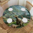 thumbnail image 1 of PIKWEEK  Dinosaurs World Round Fitted Tablecloth with Elastic Edge  Fitted Table Cloth for Round Table Circular Table Cover Waterproof Wipeable Round Elastic Table Cloth, 1 of 7