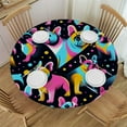 thumbnail image 1 of PIKWEEK  Dog Polka Dot Round Fitted Tablecloth Elastic Edge Waterproof Oil-Proof Table Cover Stain-Resistant Table Cloth Fits Round Tables, 1 of 7