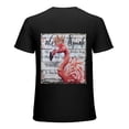 thumbnail image 1 of Wuche Dollfey pink flamingo, shirt design art display, T-shirt children's gift casual breathable men, women, boys and girls Black, 1 of 4