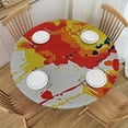 thumbnail image 1 of PIKWEEK Drop Splattered Design Paint Liquid Ink Spots Splashing Isolated Yellow Outdoor Picnic Camping and Indoor Kitchen Dining Party Round Tablecloth White, 1 of 8