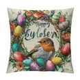 thumbnail image 1 of Wuche  Easter Pillow Case Rabbit Bunnies with Eggs Canvas Pillow Cover, Spring Season's Sofa Bed Throw Cushion Cover Decoration, 1 of 5