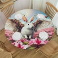 thumbnail image 1 of PIKWEEK  Elastic Edged Table Cloth Happy Easter Bunny Colorful Eggs Perfect for Home or Restaurants Table, Round Tablecloth, 1 of 7