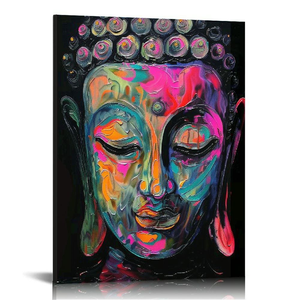 PIKWEEK Extra Large Buddha Canvas Wall Art Colorful Buddha Painting ...