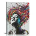 thumbnail image 1 of PIKWEEK  Fashion Women Girl Colorful Dancing Hair Canvas Print Framed Wall Art Decor For Living Room Beautiful Back African Girl Hairstyle For Bedroom Ready To Hang, 1 of 5