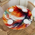 thumbnail image 1 of PIKWEEK  Fire Bird Round Fitted Tablecloth  Fitted Table Cloth for Round Table Waterproof Wipeable Round Elastic Table Cloth Circular Table Cover with Elastic Edge, 1 of 7