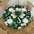 thumbnail image 1 of PIKWEEK  Fitted Round Tablecloth with Elastic Edge Wipe Clean St Patricks Day Table Cloth for Outdoor/Indoor Use,Fits Round Tables, 1 of 7