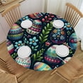 thumbnail image 1 of PIKWEEK  Fitted Round Tablecloth with Elastic Edge Wipe its Round Tables, 1 of 7