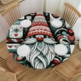 thumbnail image 1 of PIKWEEK Fitted Table Round Cover Elastic Edged Tablecloth,Winter Snowy Night Dwarf Circle Tables Cover Waterproof Wipeable Tabletop Protector Cloth for Dinner Party Black Back, 1 of 7