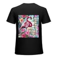 thumbnail image 1 of Wuche Flamingo pink graffiti, shirt design art display, T-shirt children's gift casual breathable men, women, boys and girls Black, 1 of 4