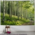 thumbnail image 1 of PIKWEEK  Forest Wall Tapestry Nature Tree Trail Path Landscape Wall Hanging, Morning Sunshine Through Green Tree Wall Tapestries for Home Office Indoor and Outdoor Decor Painting, 1 of 6