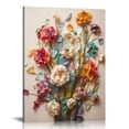 thumbnail image 1 of PIKWEEK Framed Colorful Floral Canvas Wall Art Flowers Rose Wildflowers painting Wall Decor Artwork Modern Botanical Picture paint Poster Prints Ready to Hang (Floral Framed), 1 of 5