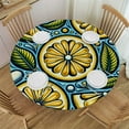 thumbnail image 1 of PIKWEEK Fresh Lemon Citrus Fitted Round Table Cover with Elastic Protector Table Kitchen Dinner Waterproof Oil-Proof Tablecloth, 1 of 7