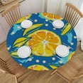 thumbnail image 1 of PIKWEEK  Fresh Lemon Citrus Fitted Round Table Cover with Elastic Protector Table Kitchen Dinner Waterproof Oil-Proof Tablecloth, 1 of 7
