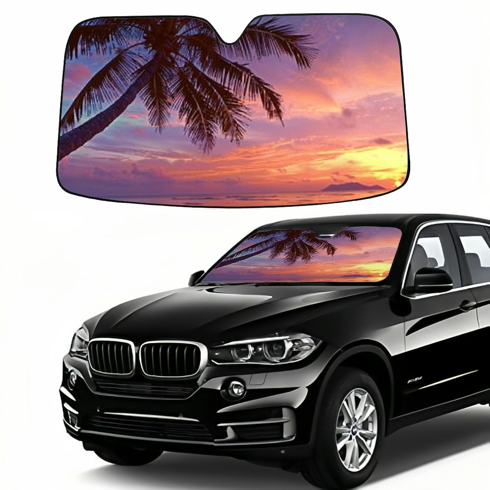 Wuche Front Windshield Sun Shade-Accordion Folding Auto Sunshade for ...