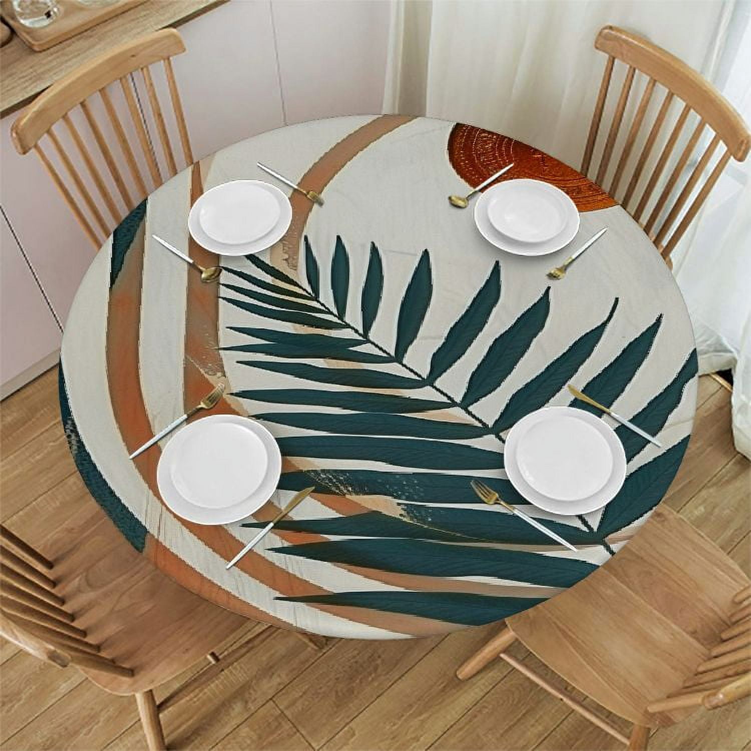 PIKWEEK Full Width Single-Sided Printing Round Tablecloth - Boho, Mid ...