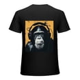 thumbnail image 1 of PIKWEEK Fun animal music earphones, monkey and gorilla, designed shirt, artistic display, T-shirt, lover gift, casual and breathable men, women, boys, girls, children Black, 1 of 4