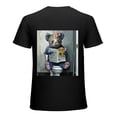 thumbnail image 1 of Wuche  Fun animals, cute pigs, reading newspapers, designing shirts, artistic displays, T-shirts, lover gifts, casual and breathable men, women, boys, girls, children Black, 1 of 4