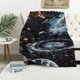 thumbnail image 1 of PIKWEEK Galaxy Flying Carpet, a gift from astronomy enthusiasts for children. Boys and adults shine in dark spaces. Decorative blankets. Warm flannel and soft plush astronomical flying blankets White, 1 of 6