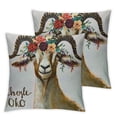 thumbnail image 1 of PIKWEEK Goat Pillow Covers Goat Gifts,Goat Gifts for Goat Lovers,Goat Decor Farmhouse,Just a Girl Who Loves Goats Throw Pillow Covers Multiple specifications Set of 2&nbsp; White, 1 of 7