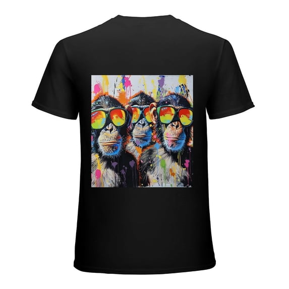 Wuche Gorilla Fun and Cute Animal Graffiti, Designed Shirt, Art Display, T-shirt Lover Gift Casual Breathable Men, Women, Boys, Girls, Children Black