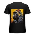thumbnail image 1 of PIKWEEK Gorilla art printmaking, animal painting, shirt design, art presentation, T-shirt lover gift casual breathable men, women, boys, girls, children Black, 1 of 4