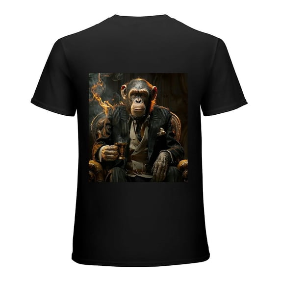 Wuche Gorilla yellow modern fun animal, wall painting home decoration stickers, designed shirt, artistic display, T-shirt lover gift casual breathable men, women, boys, girls, children Black