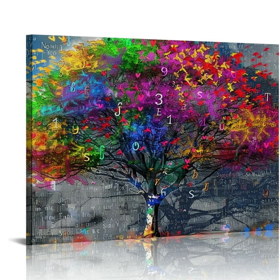 Wuche  Graffiti Tree Wall-Decor - Abstract Canvas Wall Art - Wall Art for Living Room Large Size Ready to Hang