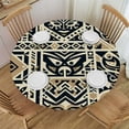 thumbnail image 1 of PIKWEEK  Hawaiian Tiki Pattern Round Fitted Tablecloth Elastic Edge Waterproof Oil-Proof Table Cover Stain-Resistant Table Cloth Fits Round Tables, 1 of 7